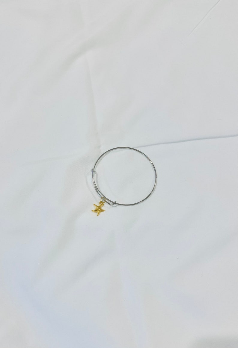 Adjustable metal wire starfish bracelet/homemade jewelry/gift ideas/metal bracelet/wire bracelet/gift for teen/trendy bracelets/beach charm image 1