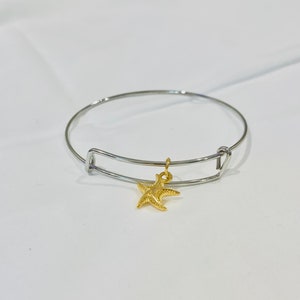 Adjustable metal wire starfish bracelet/homemade jewelry/gift ideas/metal bracelet/wire bracelet/gift for teen/trendy bracelets/beach charm image 3