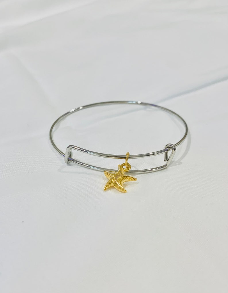 Adjustable metal wire starfish bracelet/homemade jewelry/gift ideas/metal bracelet/wire bracelet/gift for teen/trendy bracelets/beach charm image 3