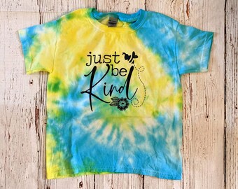 XS Youth Tie Dye T Shirt Just Be Kind