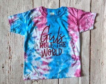 6T Youth Tie-Dye T-Shirt Girls Rule the World