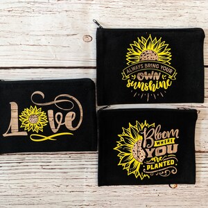 Sunflower Canvas Zippered Bag