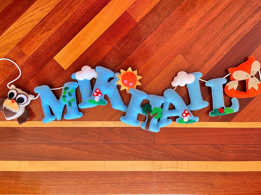 Felt Name Bannerwoodland Animals/nursery Decor/felt Name Garland/baby