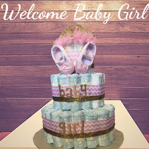 Princess Diaper Cake, Baby Shower Diaper Cake, Diaper Cake, Cute Diaper Cake, Baby Shower Ideas