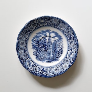 Vintage Liberty Blue Independence Hall Saucer