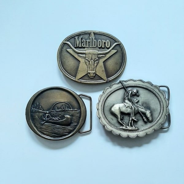 Lot of 3 Vintage Belt Buckles