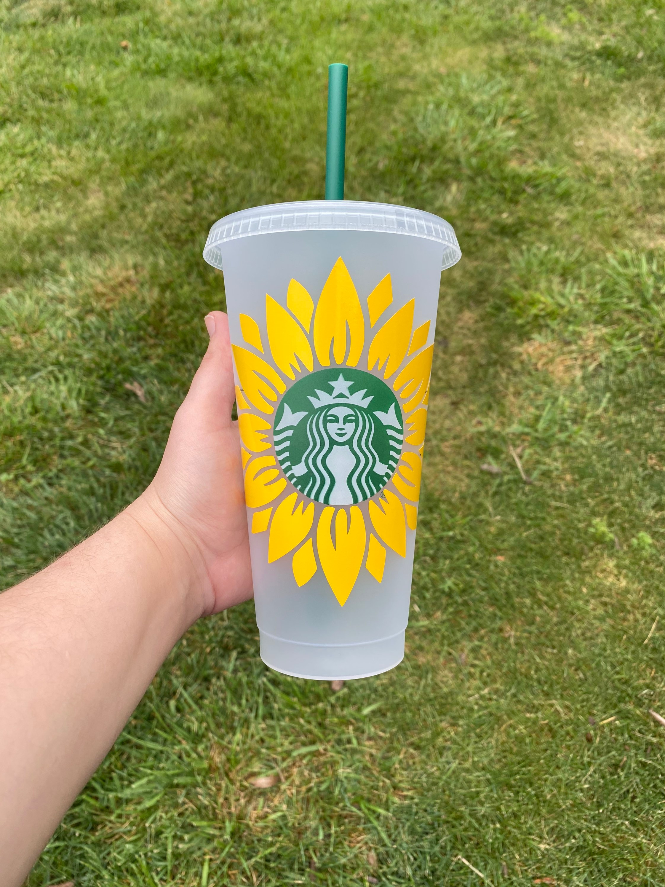 Sunflower Starbucks reusable cup Etsy