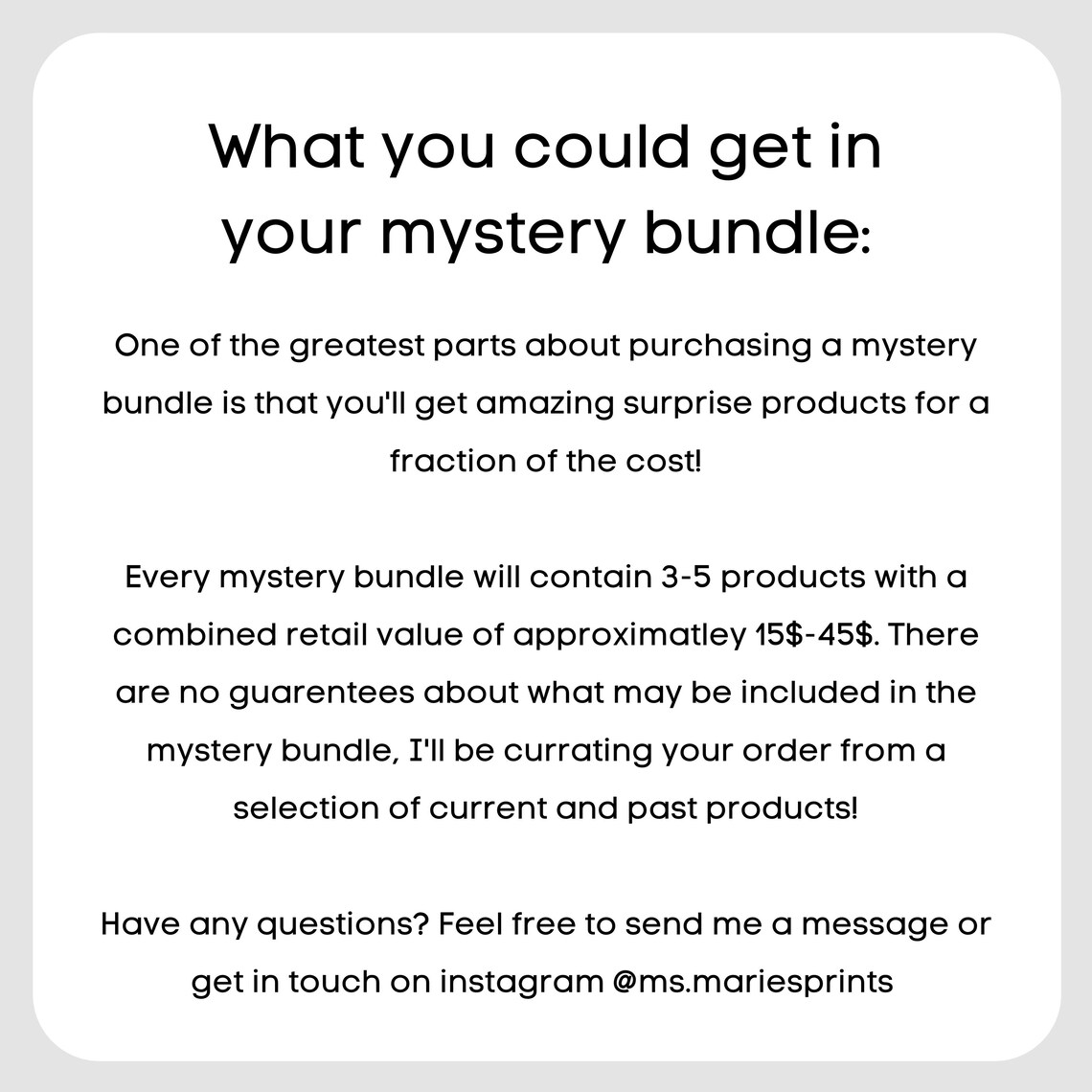 Mystery Bundle // Mystery Box // Card print and planner Etsy