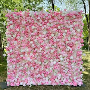 3D Roll Up Flower Wall: Cloth Fabric Wedding Photo Backdrop N8847