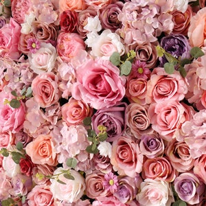 US Seller! Flower Wall 3-D Artificial Flower Panel Home Shop Party Wall Decor Photo Backdrop Wedding Floral Arrange #6624