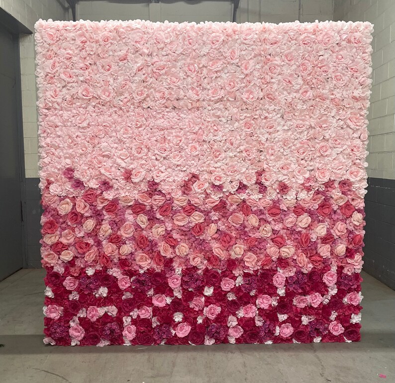 Hot Pink Flower Wall 3D Artificial Flower Panel Home Shop Etsy