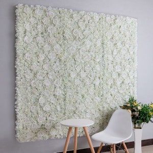 Big Sale 30% OFF!!! Pure White Flower Wall 3-D Artificial Flower Panel Home Shop Party Wall Decor Photo Backdrop Setting Floral Arrangement