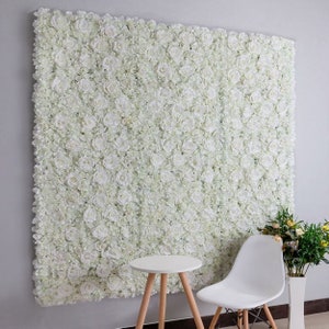 White Flower Wall Panel: 3D Floral Photo Backdrop