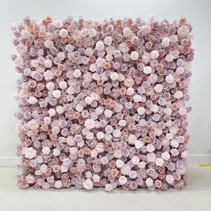 New! Lilac 5D Lilac  Roll Up Flower Wall On Cloth Fabric Wedding Party Photo Backdrop Bridal Shower Top Quality Easy Assemble N8848