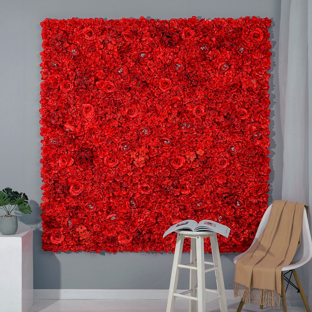 Big Sale 30 OFF Scarlet Red Flower Wall 3D Artificial Flower Panel Home Shop Party Holiday