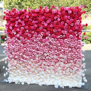 New Design Big Sale! 30% OFF! Dual Oriented 5D Flower Wall On Cloth Fabric Wedding Party Photo Backdrop Best Quality Easy Quick Assemble#31