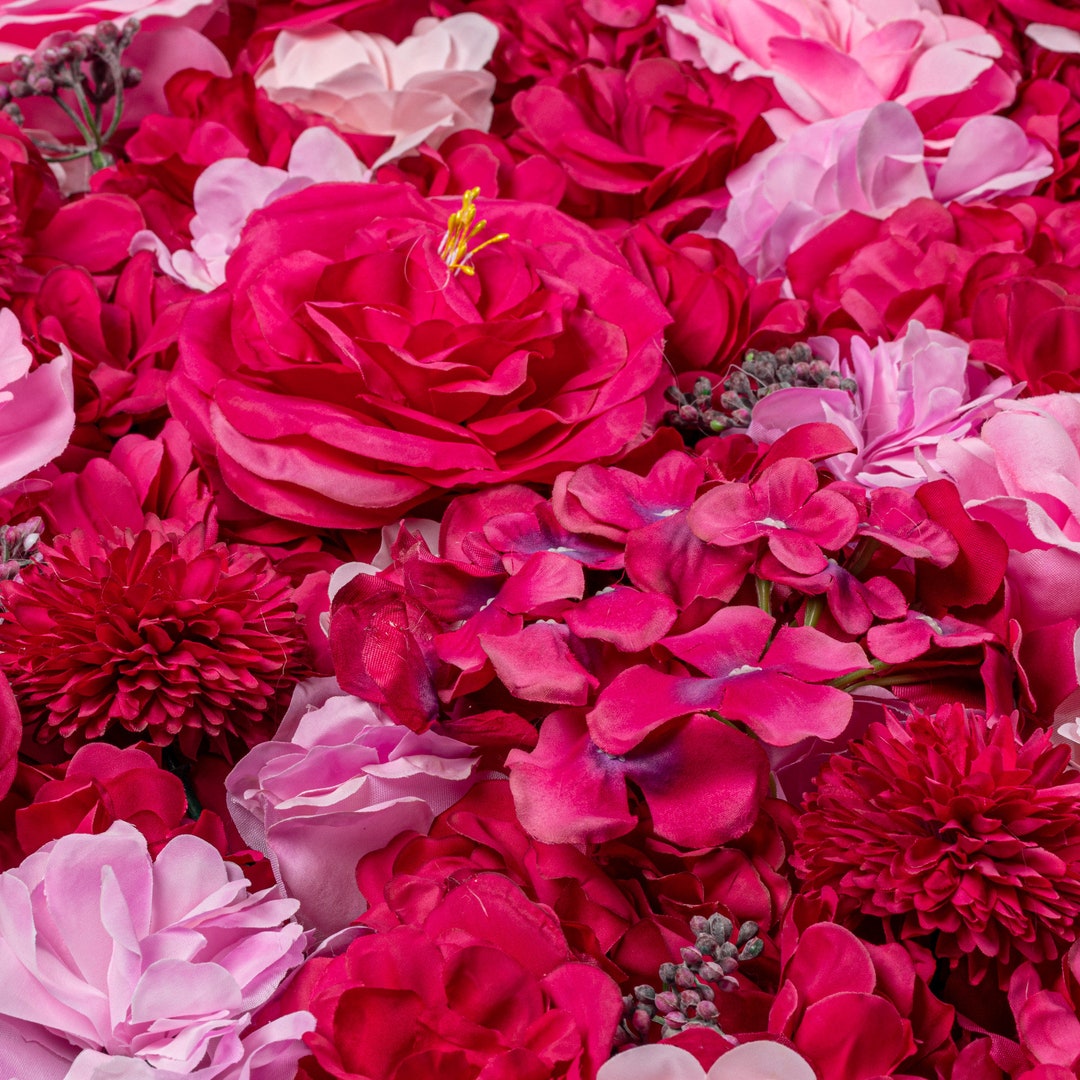 Big Sale 30 OFF Hot Pink Flower Wall 3D Artificial Flower Panel Home Shop Party Wall Decor