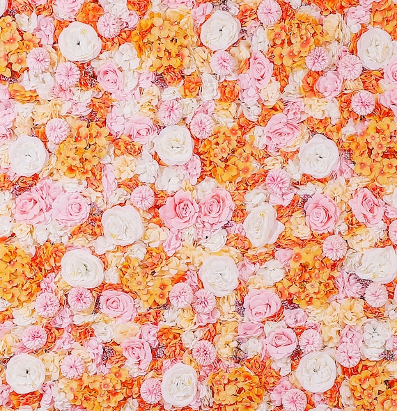 Candy Orange Flower Wall 3D Artificial Flower Panel Home Shop Etsy