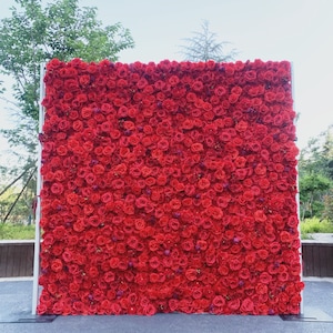 Big Sale 30% OFF!!! The Red Rosy 3D Flower Wall On Cloth Fabric Wedding Party Photo Backdrop Bridal Shower Top Quality Easy Quick Assemble