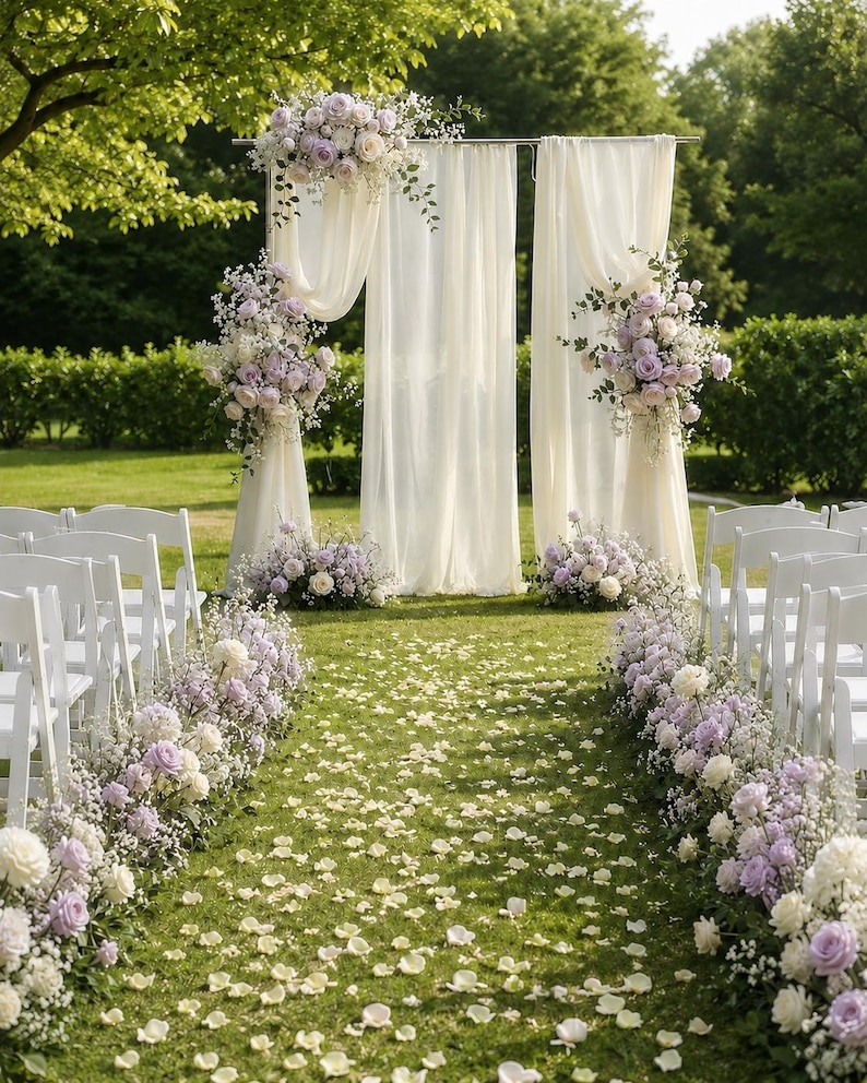 Purple-themed wedding ceremony supplies - made to order wedding backdrop