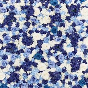 US Seller!  Indigo Blue Flower Wall 3D Artificial Flower Panel Home Shop Party Decor Photo Backdrop Setting Floral Wall Arrangement