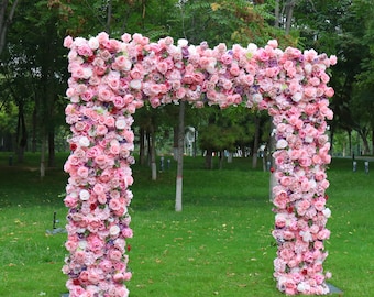8x8 ft Elegant Wedding Arch Flower Arrangement  Artificial Ceremony Flowers Reception Party Decor US Seller