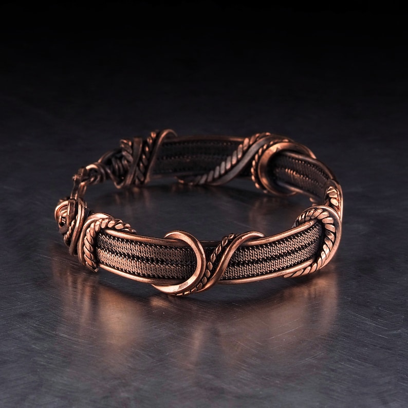 Wire wrapped copper bracelet for women / Braided wire bracelet Etsy