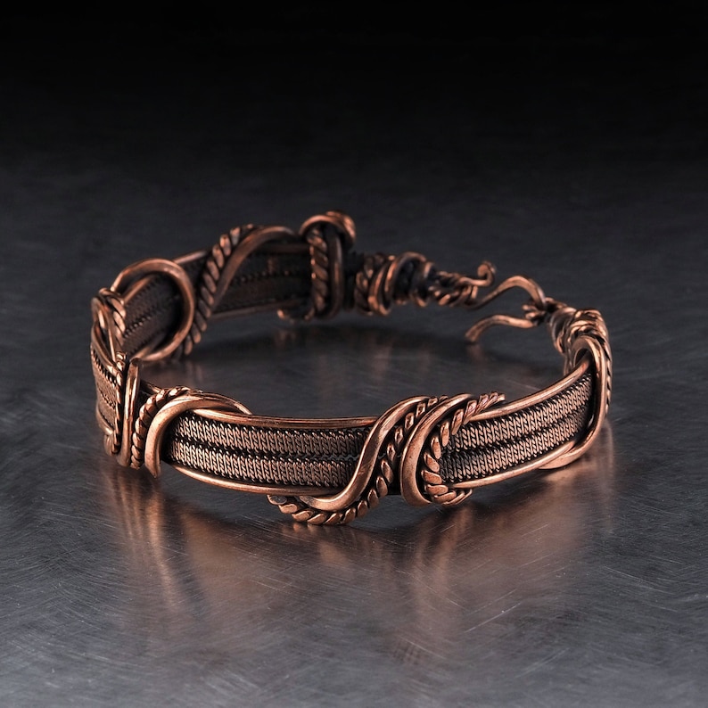 Wire wrapped copper bracelet for women / Braided wire bracelet | Etsy