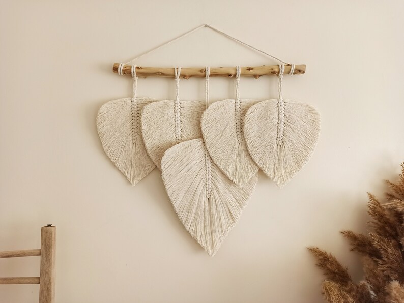 Macrame Wall Hangings Nursery Decoration Macrame Leaf Etsy