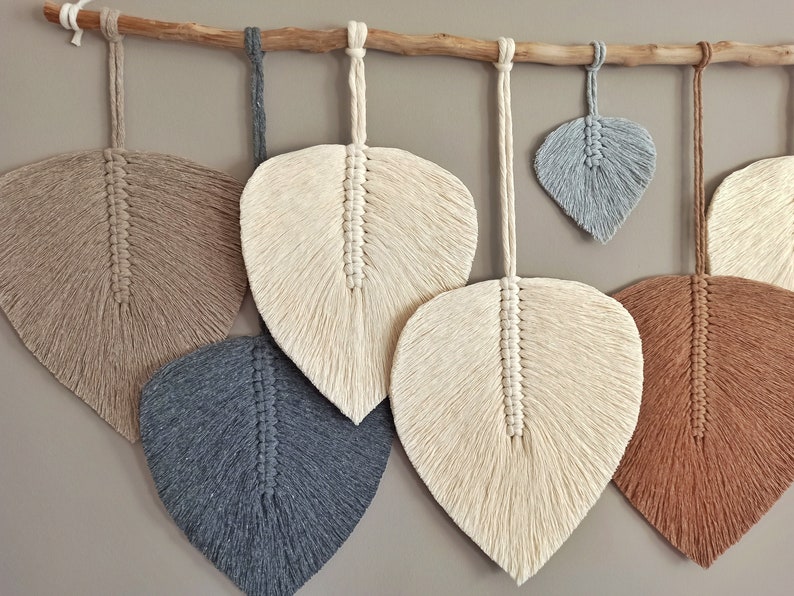 Large Macrame Feathers// Macrame Wall Hanging// Macrame Etsy