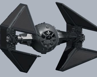 TIE INTERCEPTOR 1/24 studio scale and 1/6 scale digital model