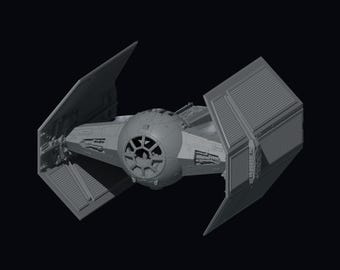 Modelo digital de estudio VADER TIE a escala 1/24 y 1/6