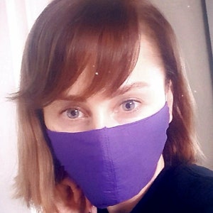 Purple face mask Washable 2 Layered 100% Cotton unisex Adult dispatched from the UK free delivery