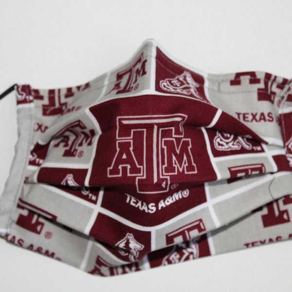 Texas A&M Face Masks Covers with Nose Wire Adult