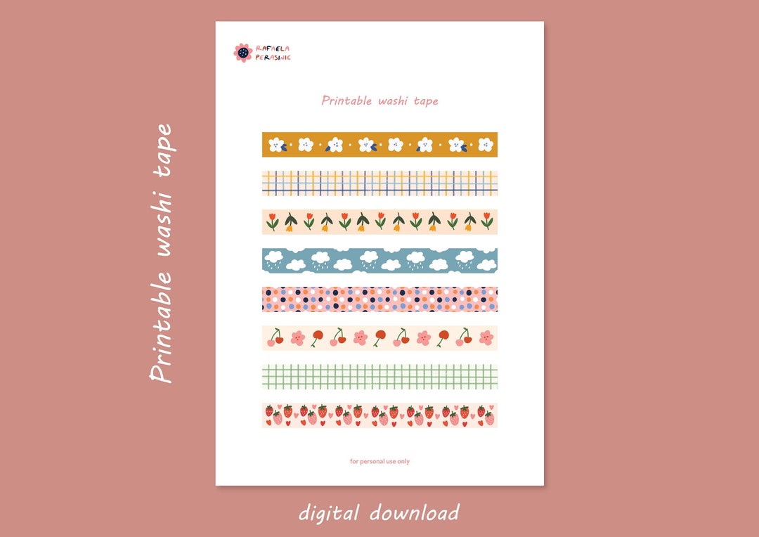 Cute Printable Washi Tape Printable Digital Washi Printable - Etsy