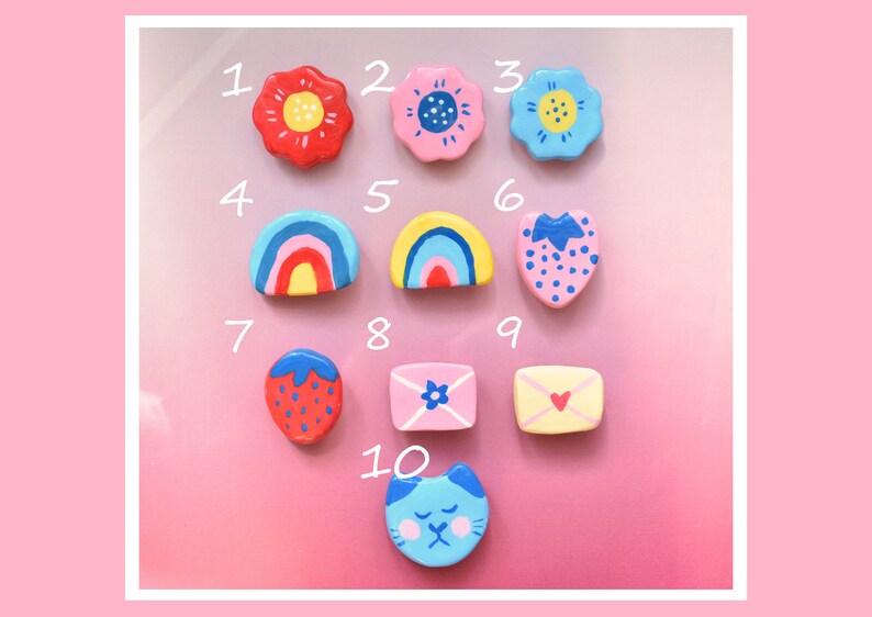 Handmade Clay Pins Polymer Clay Pin Cute Pins Flower Clay Etsy