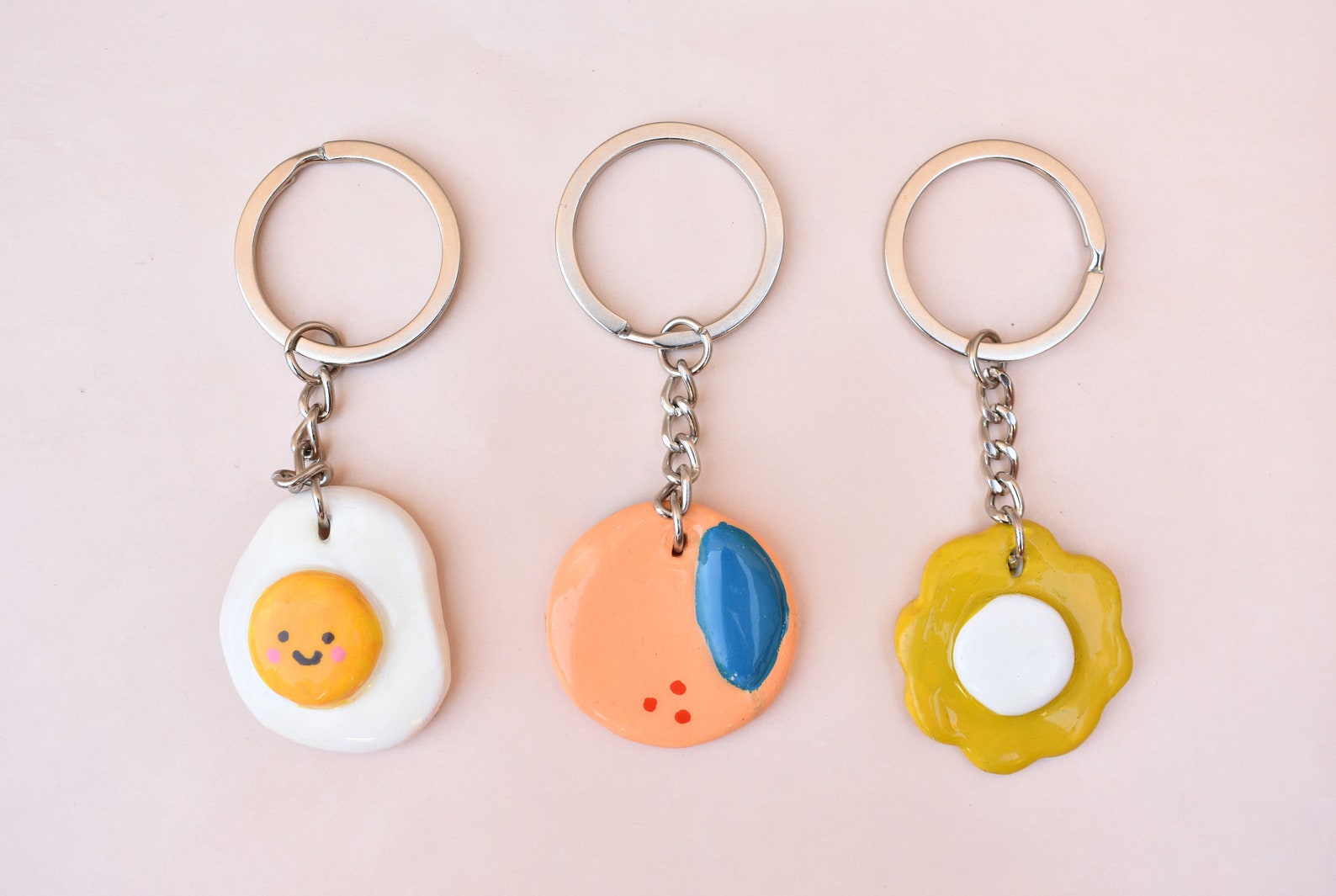 Polymer Clay Keychains Handpainted Cute Charms Flower Etsy Australia