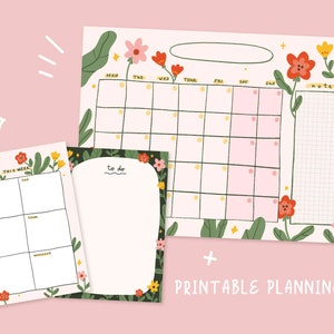 Floral Planner Set, Printable Planners, Monthly Planner, Weekly Planner, Daily planner, To Do List, PDF planner set, Instant download, Cute