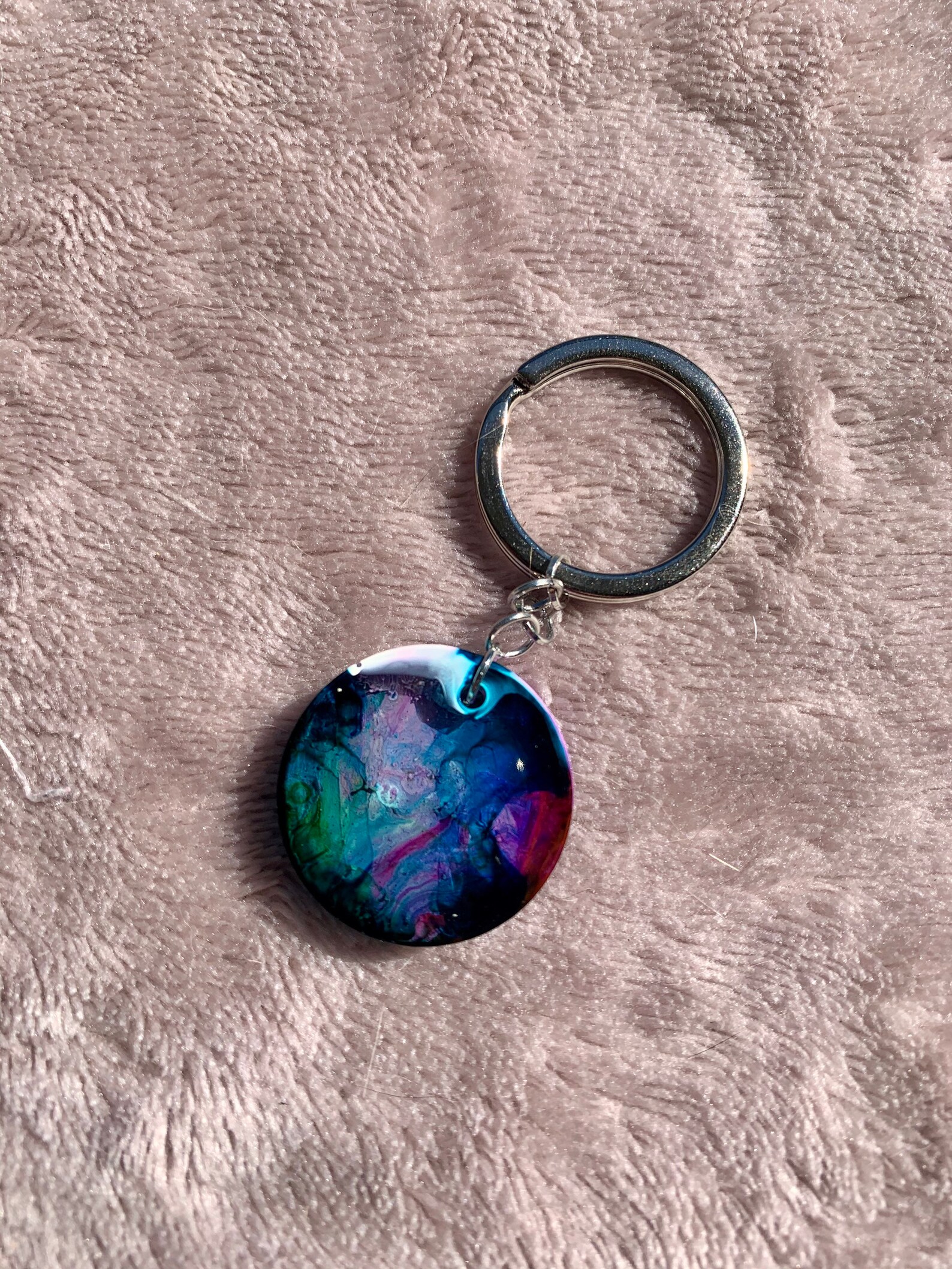 Resin Keychain With Alcohol Ink Etsy UK