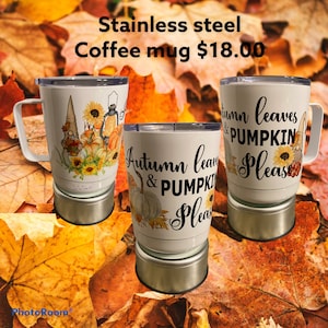 Fall stainless steel coffee mug