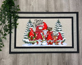 Scandinavian Lucia and Gnome Tomte Christmas Rug Door Mat - Etsy