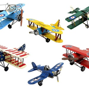 Metal Vintage Style Model Airplanes- Available in 6 Styles