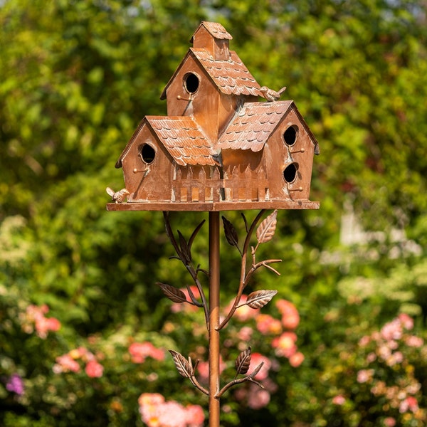 Large Condo Style Copper Finish Birdhouses | 5 Styles