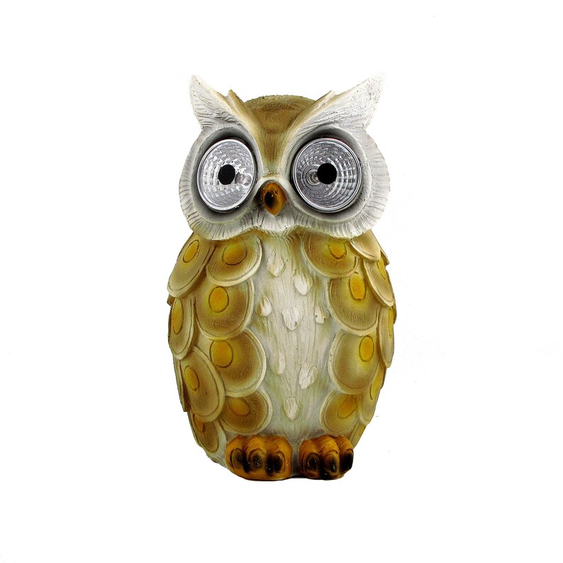 Set of 3 Assorted Owls With Lightup Solar Eyes Etsy