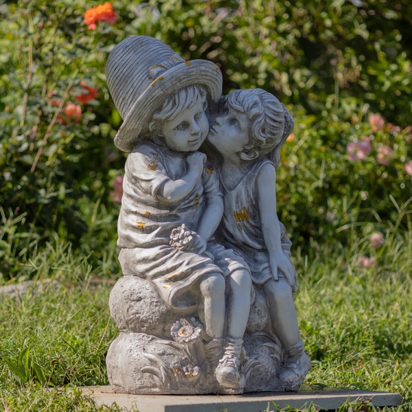Outdoor Statue Boy and Girl Etsy
