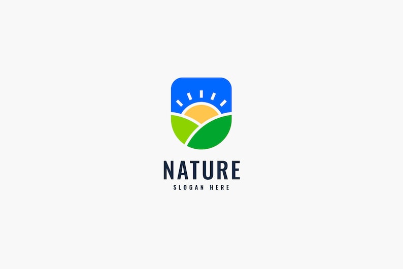 Nature Sunny Field Ready to Use Vector Modern Premade Logo Template