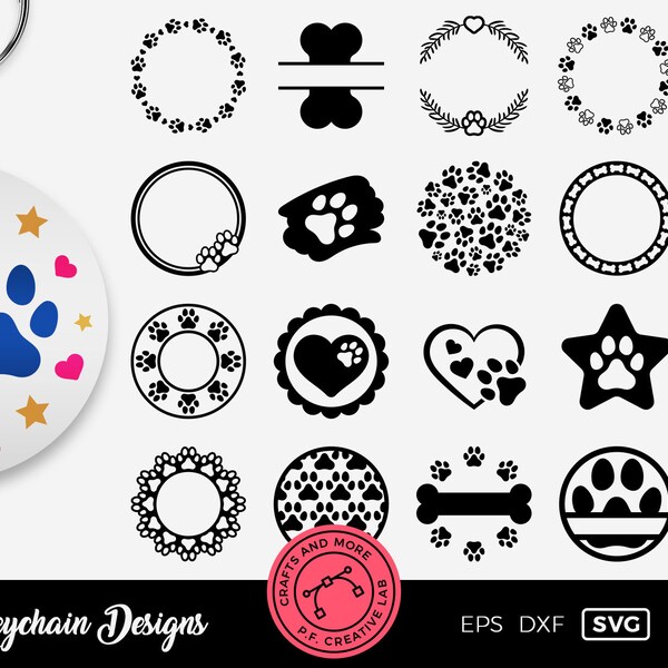 Dog Keychain Svg Etsy