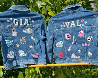 Custom Patch Jacket | Custom Jean Jacket  Patches Name | Personalized Denim Jacket l Letters Patches | Denim Name Jacket | Taylor Swift