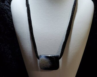 Banded Onyx Pendant Necklace