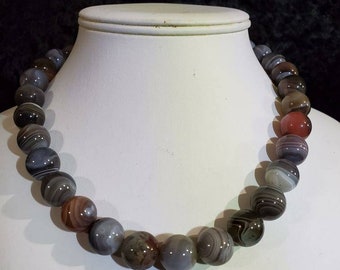 Natural Botswana Agate Agate Bead Necklace